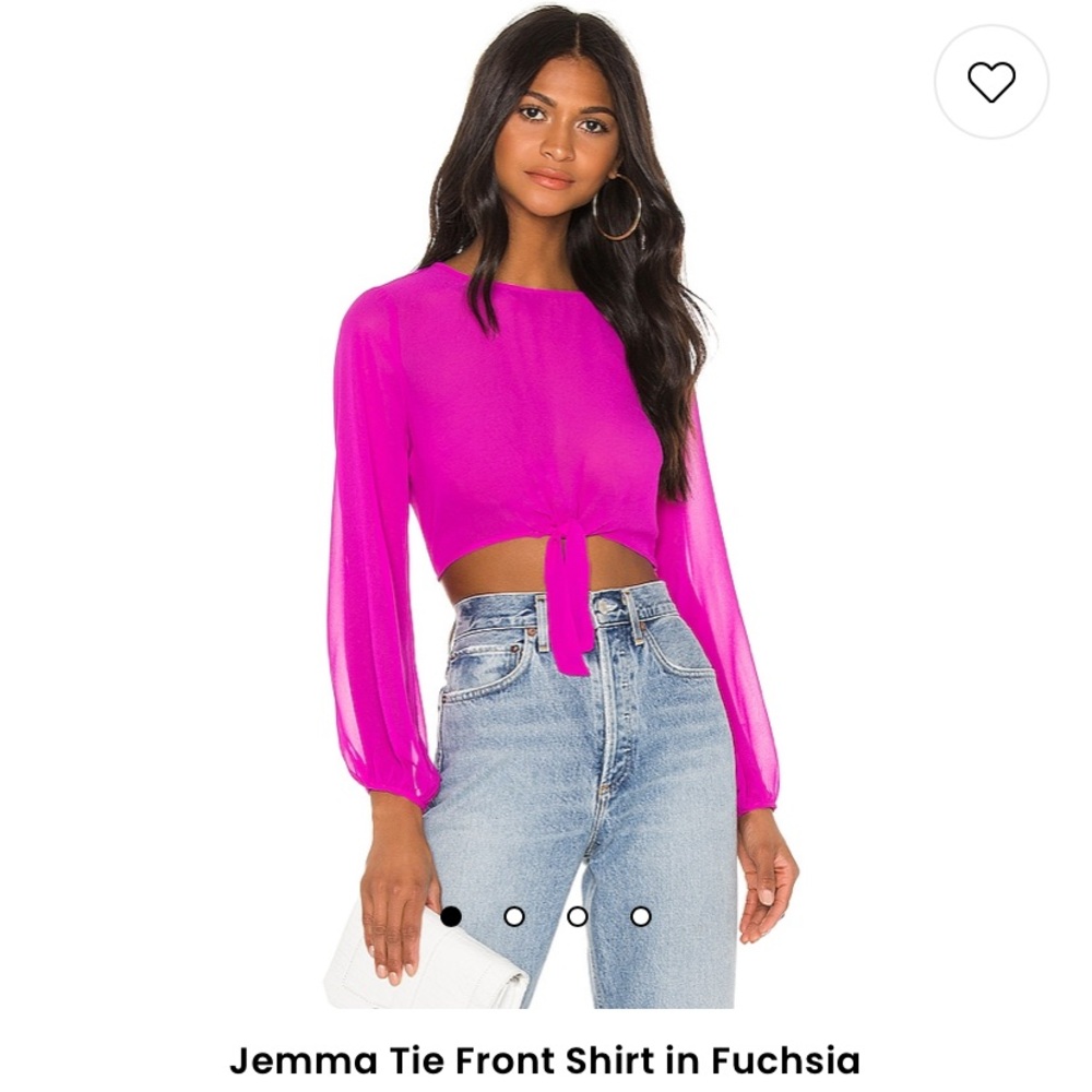 NWT Superdown Jemma Tie Front Top in Fuchsia